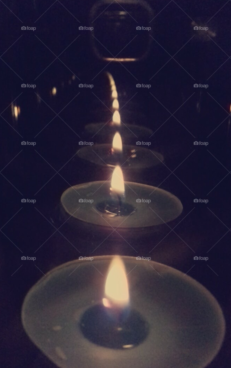 Beautiful row of candles