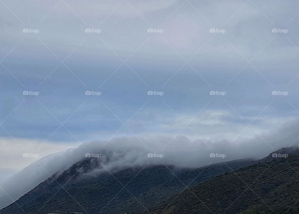 mist on the mountain,mist,mountain,green,sky,landscape,nature,fog,colorful,cloudy