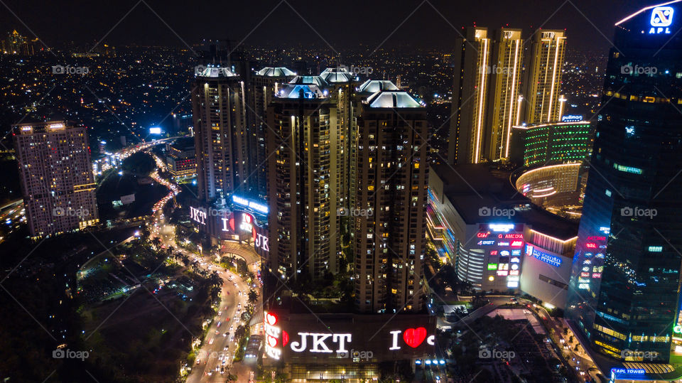 Jakarta Night Aerial