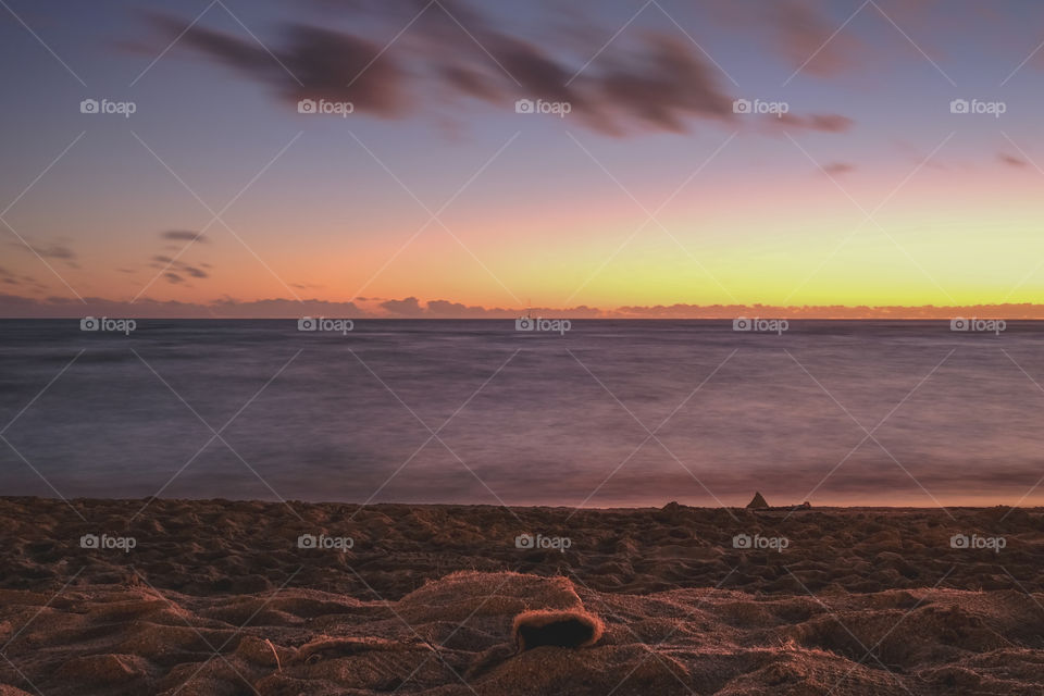 long exposure by the beach in hawaii