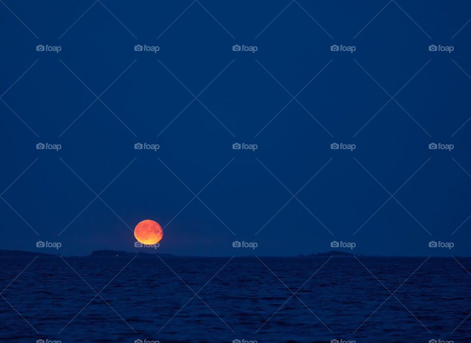 Moonrise over Baltic Sea