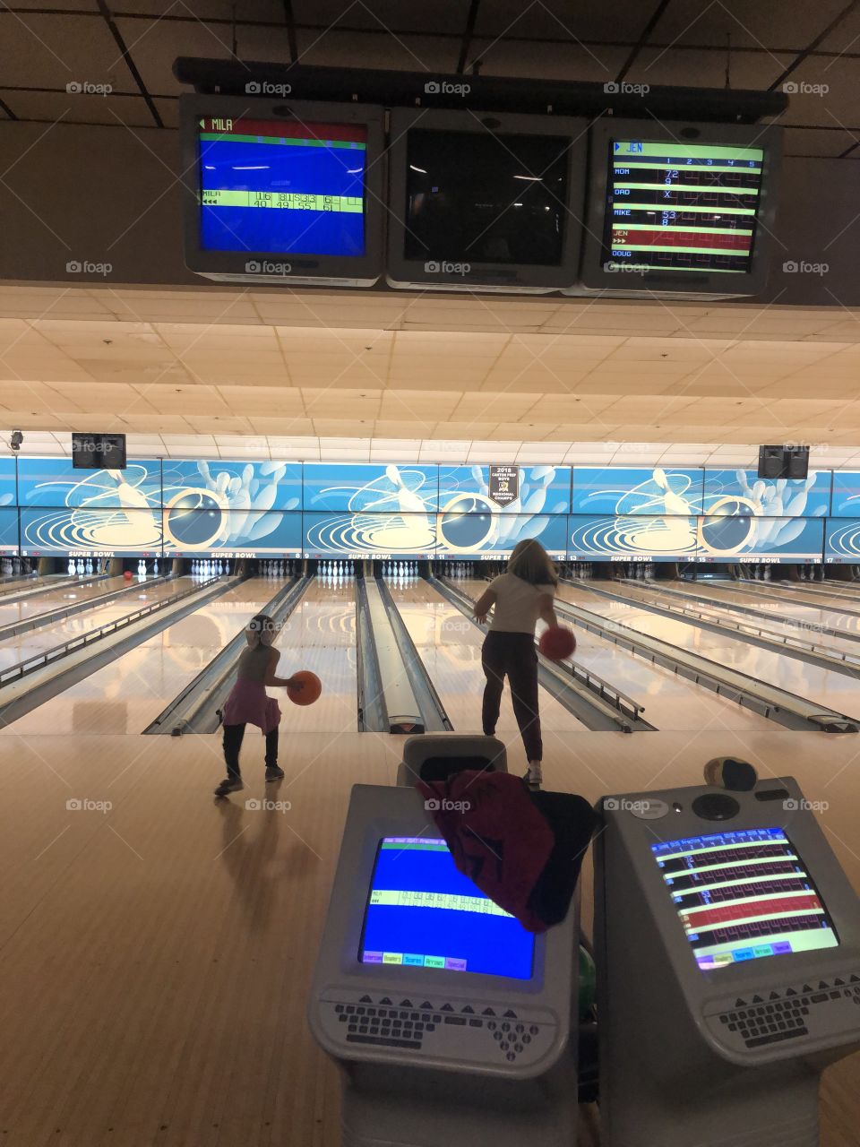 Bowling with my niece 