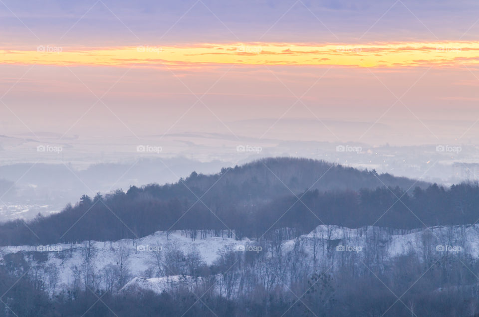 Nature landscape during sunset