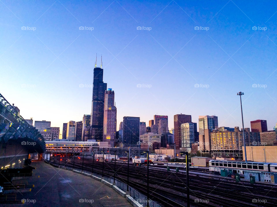Chicago at Sunset