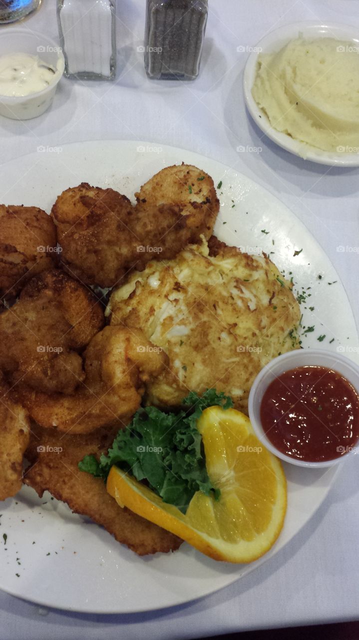 seafood platter. out to eat