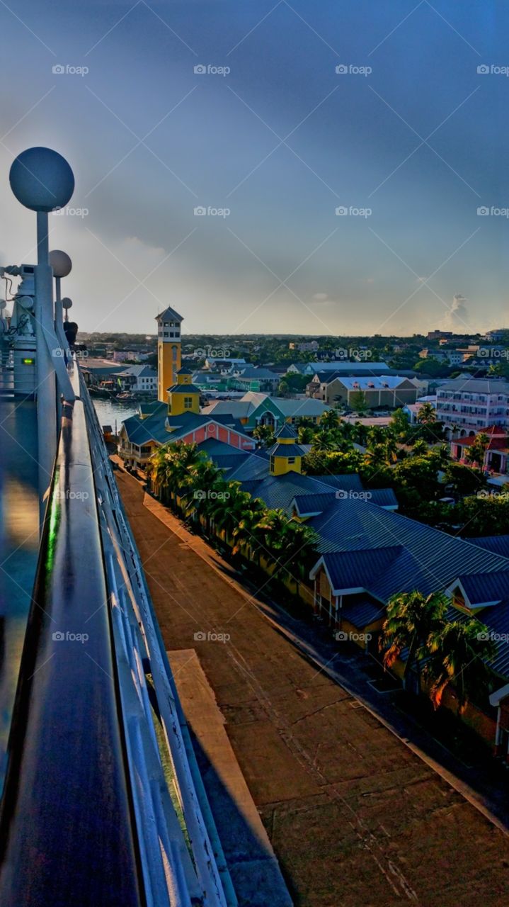 Nassau Bahamas the Golden hour.. View from Royal Caribbean enchantment of the seas