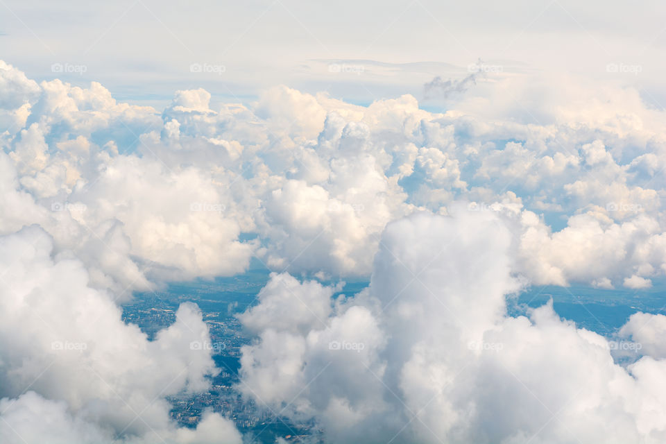 sky, clouds. Arial view