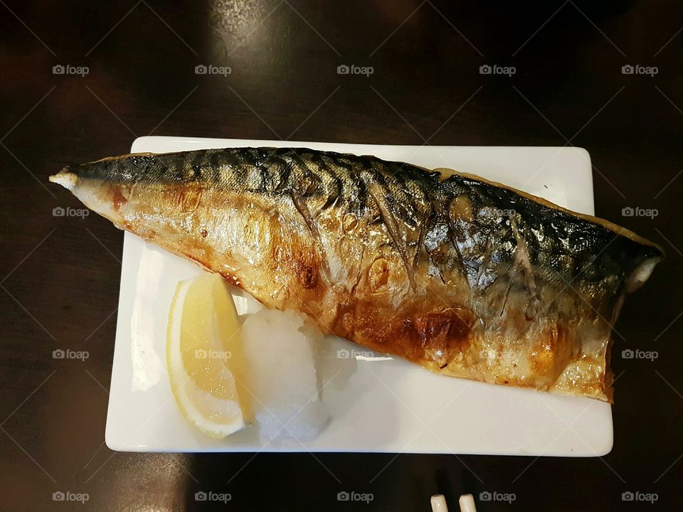 Japanese Grilled mackerel fish- saba shioyaki