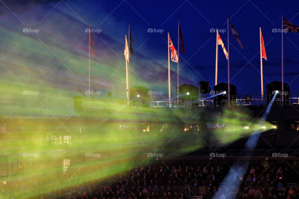 Illuminated green concert light