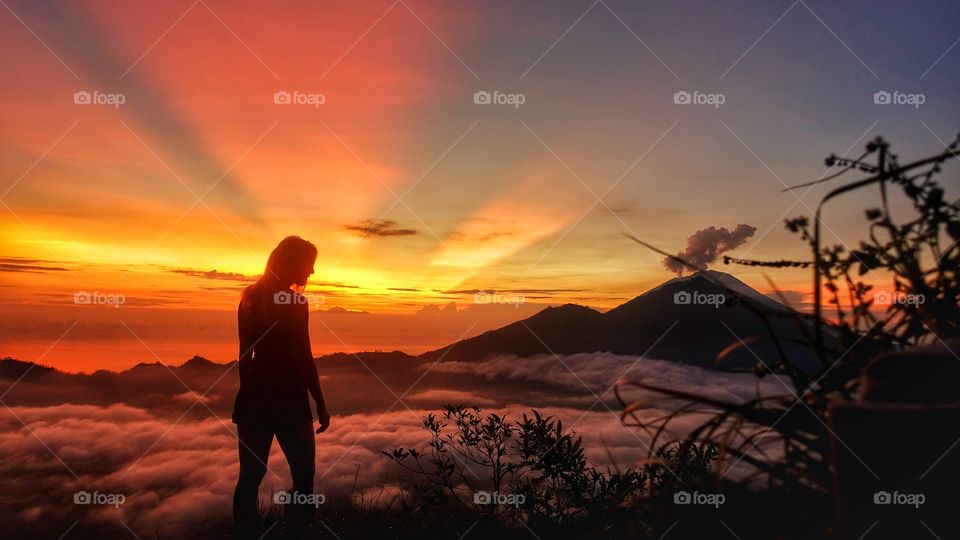 Mount Agung sunrise Heroin, Indonesia, Bali