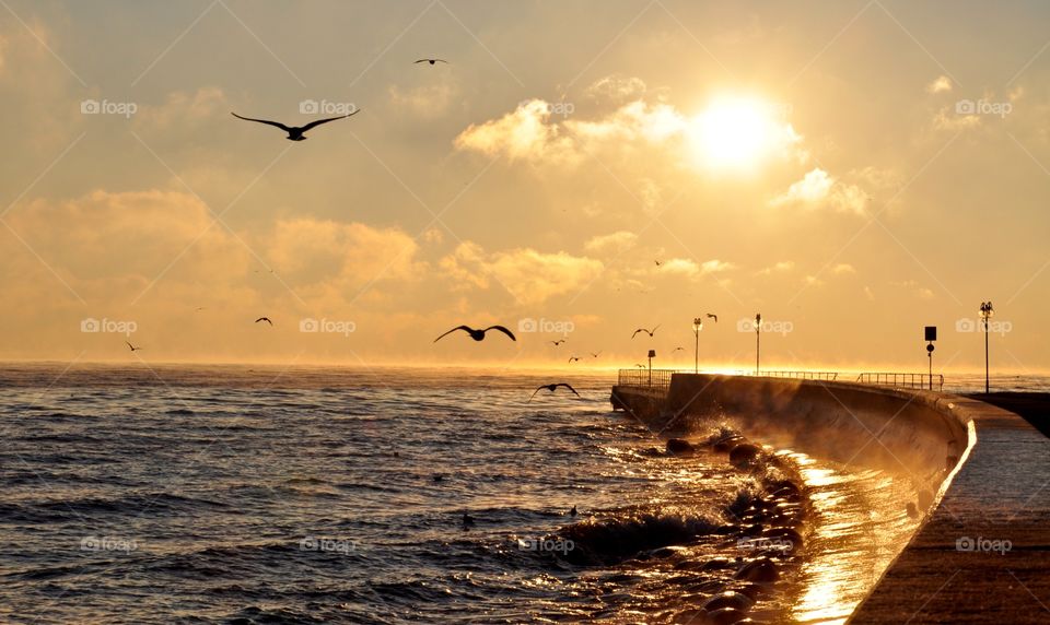 Beautiful morning at the Baltic Sea coast 