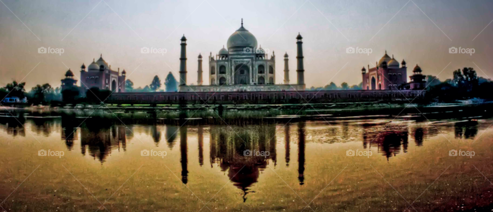 Taj Mahal orange glow