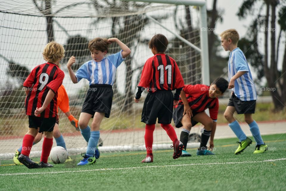 Boys Playing Soccer 