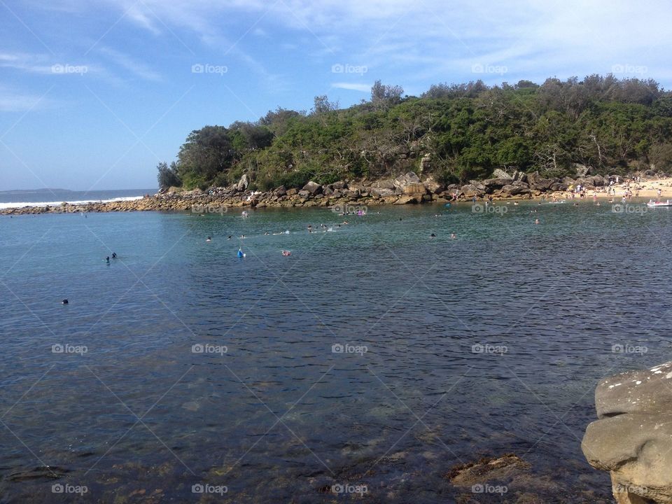The ever refreshing Shelly beach and the typical beautiful summer day in the top two pristine snorkelling waters of Sydney, NSW Australia