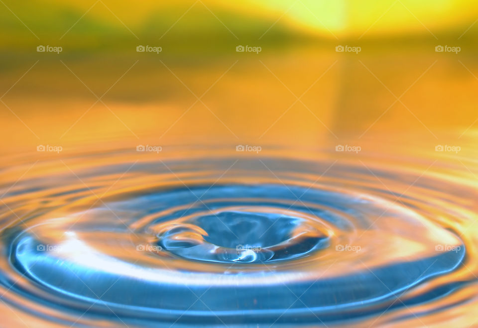 Funnel after falling of a drop of water