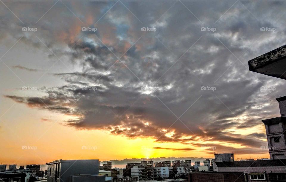 sunrises, sunsets and the moon:  colorful sunrise at dawn.