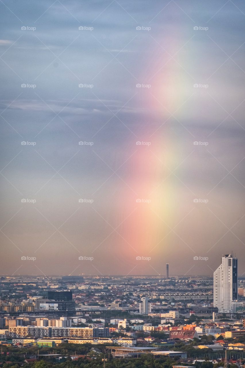 Rainbow bridge in the big city