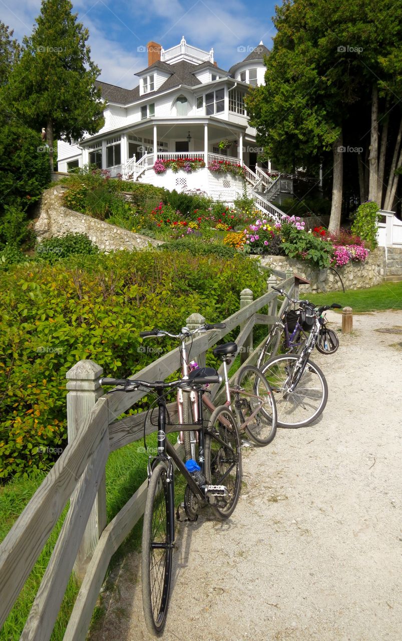 Bicycles on Mackinac Island MI. Bicycles on Mackinac Island, MI