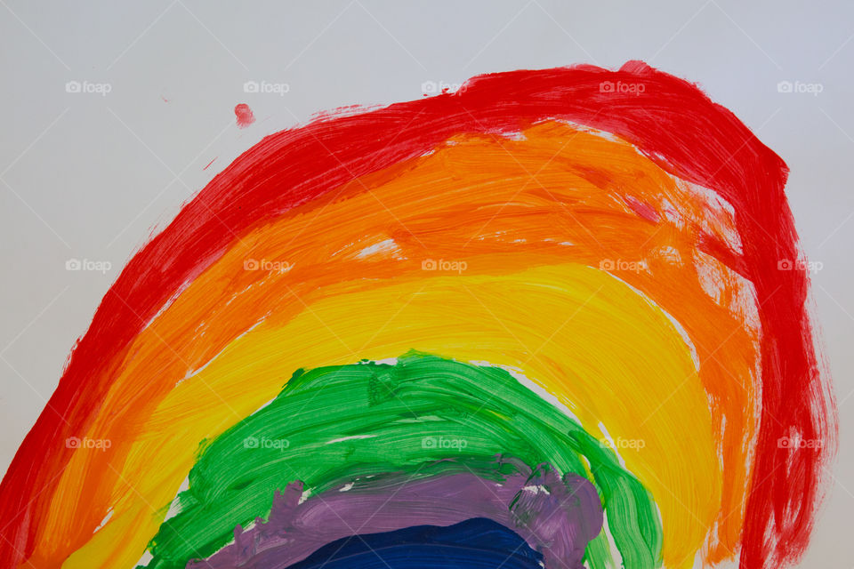 Summer mood - child's painting of rainbow. Happy times 😊