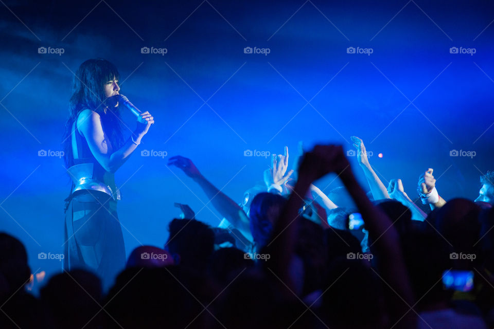 Swedish popstar Loreen is performing in a nightclub in Sweden. Loreen won Eurovision song contest 2012 with the song Euphoria.