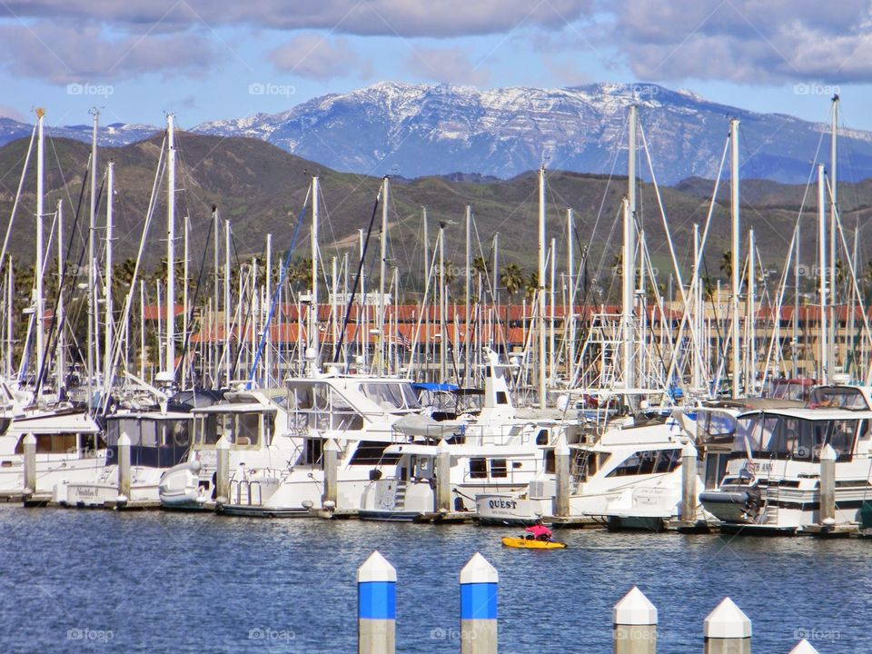 Sailboats in Ventura County. View of sailboats in Ventura County, California