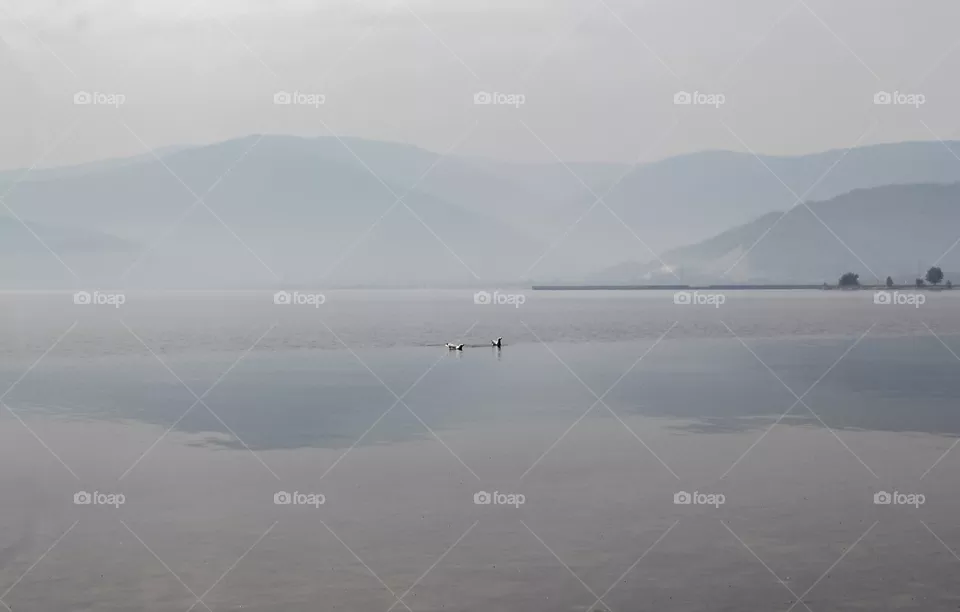 The water surface of Baikal.