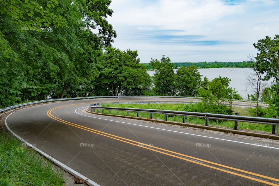A curvy road outside Starved Rock State Park in IL. 