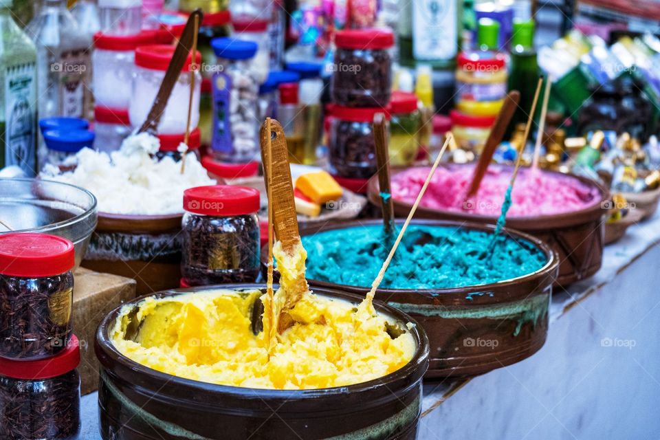 Colorful butter at Grocery store in Egypt