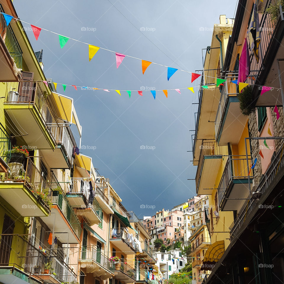 Street in Manarola in Italy
