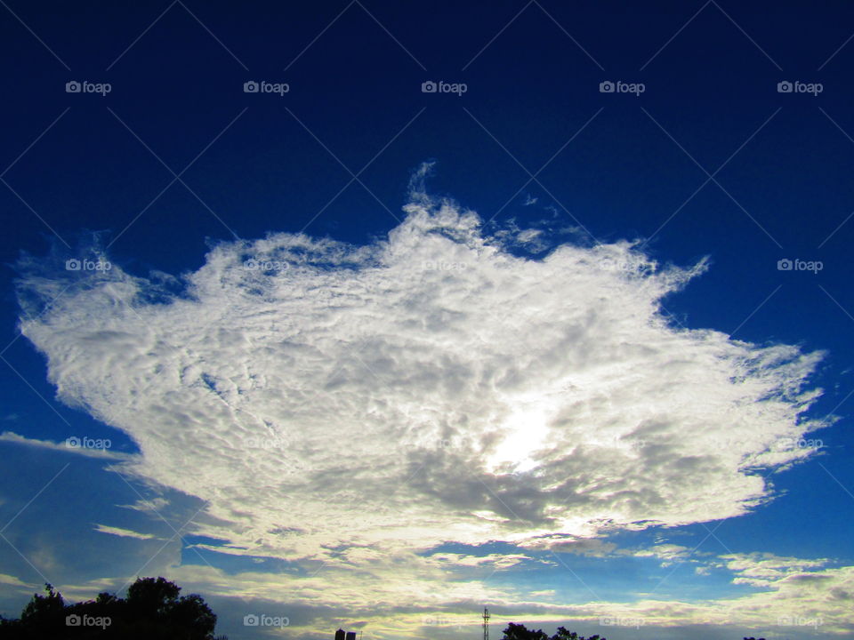 Beautiful sunlight through cloud and sky