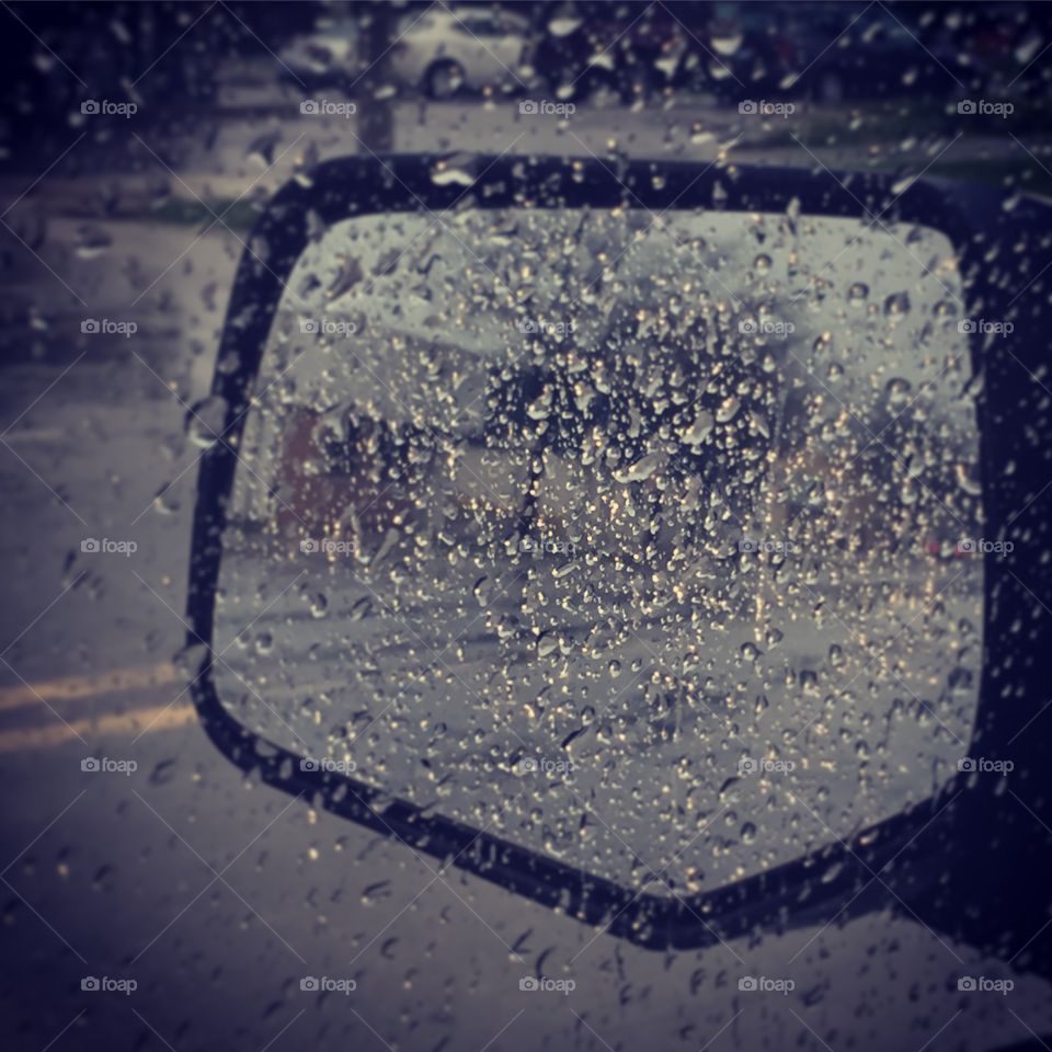 Raindrops on the mirror. 