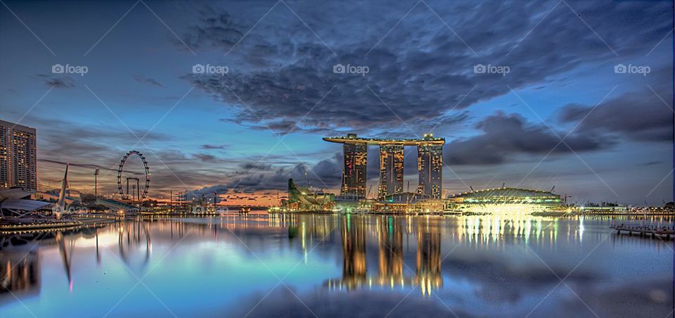 Singapore city at night