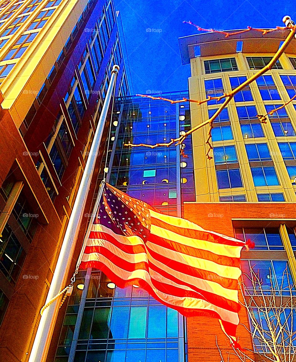 Old glory at half mast