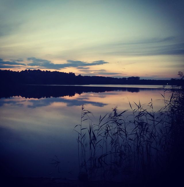 sunset over the lake