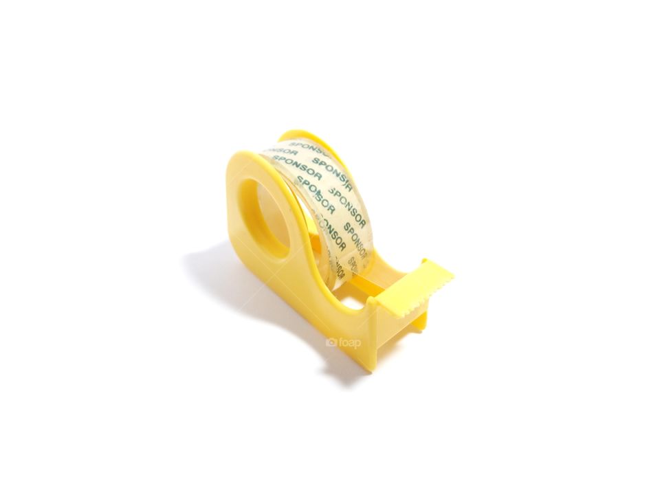 small yellow office tape on an isolated background