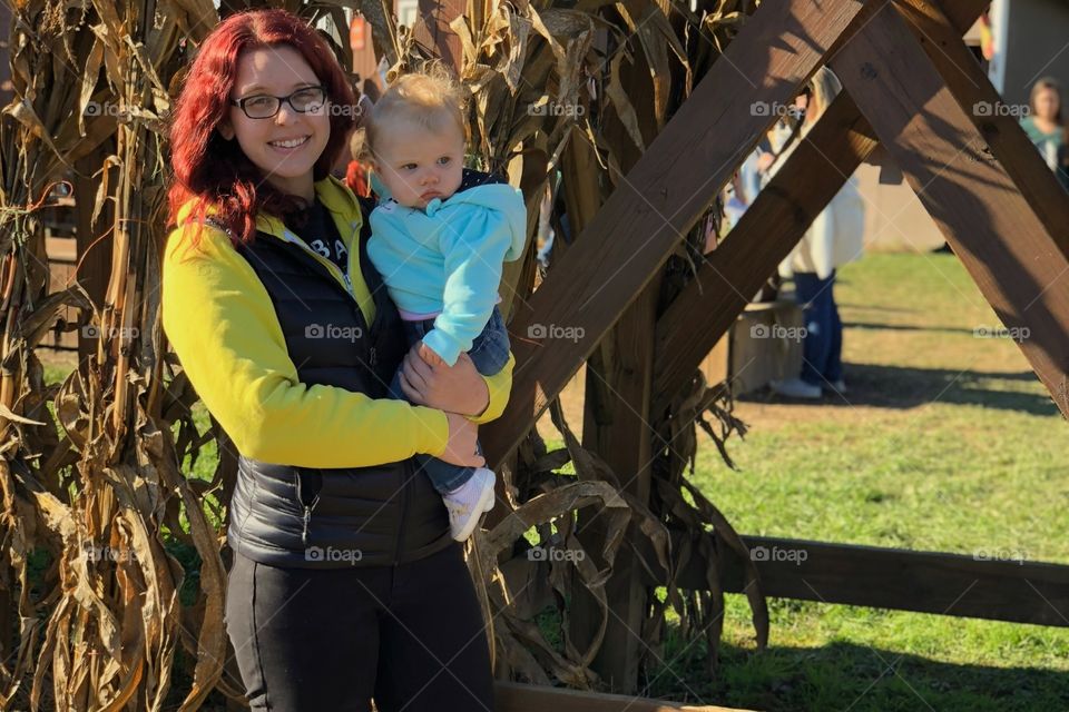 Family portrait at the fall festival. 