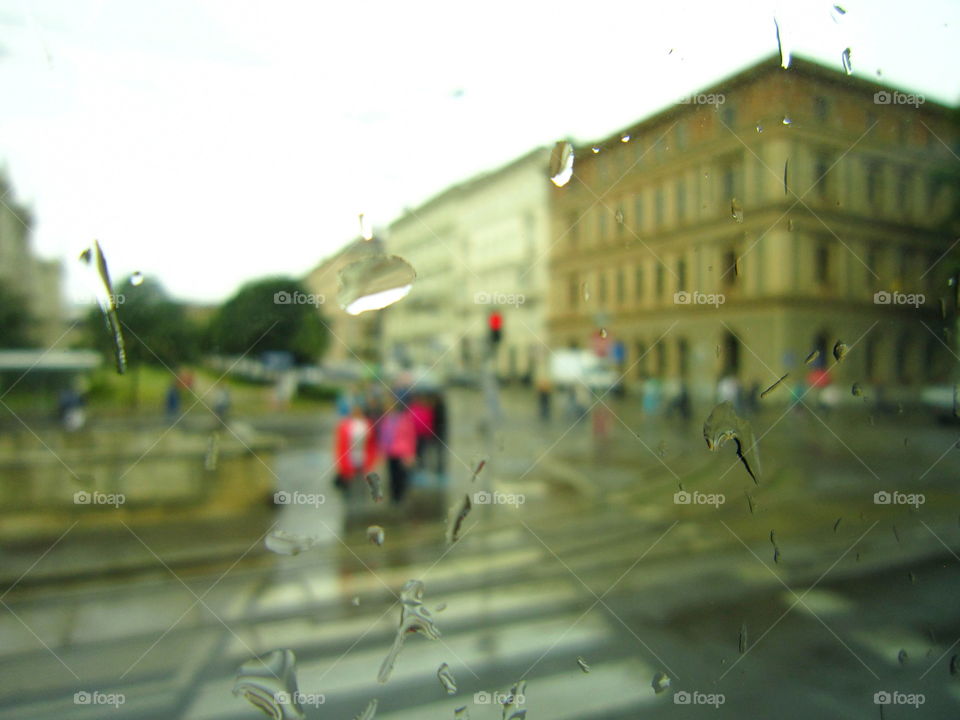 rainy day. raindrops on the window