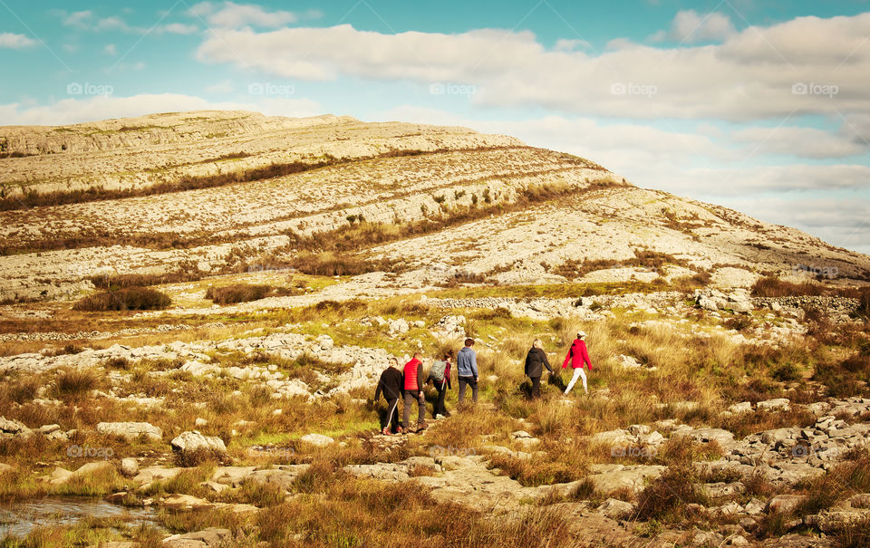 Hiking in Burren National Park in Ireland