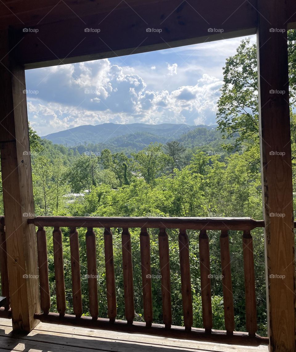 Mountain cabin view