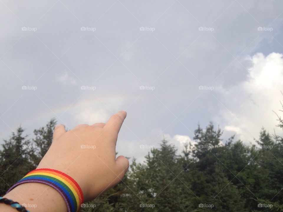 rainbow, sky, trees, beautiful 