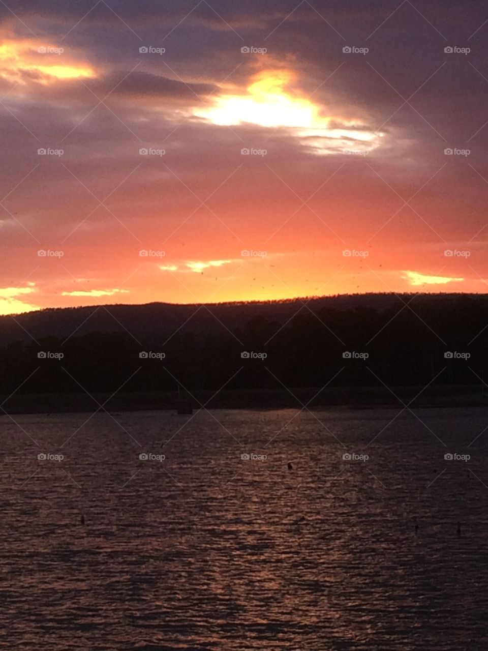 Arkansas lake sunset