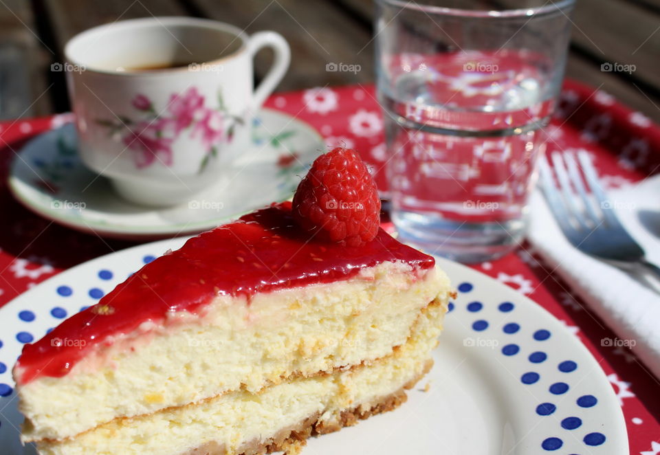 Rasberry cheesecake at the Rasberry café.