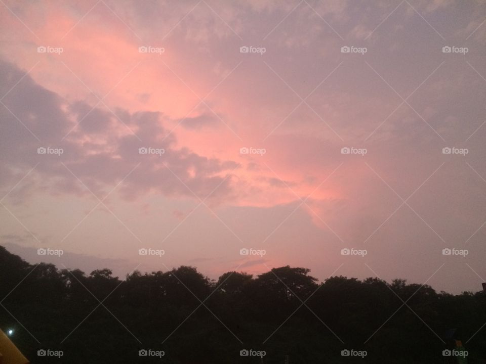 Dim lit sky at Dusk - rare hazy weather