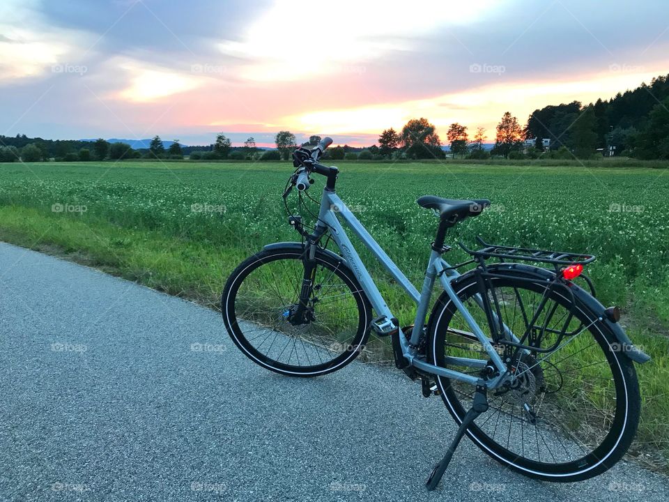 Bike at sunset 