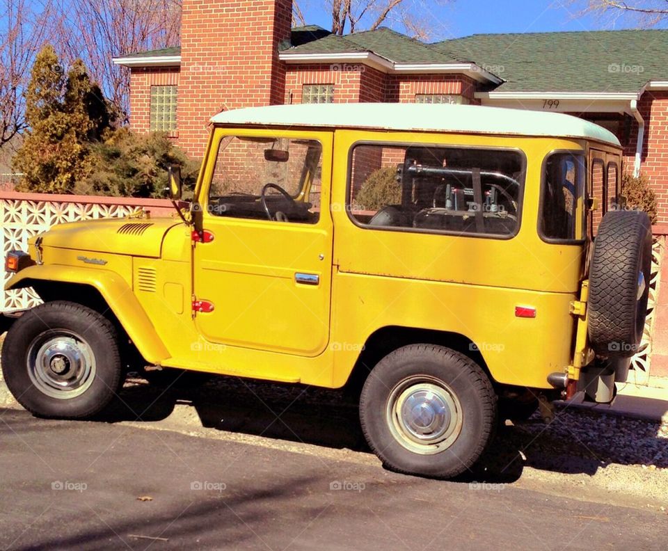Classic yellow vehicle 