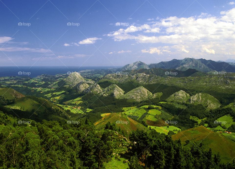 Asturias. Costa Verde green Spain 