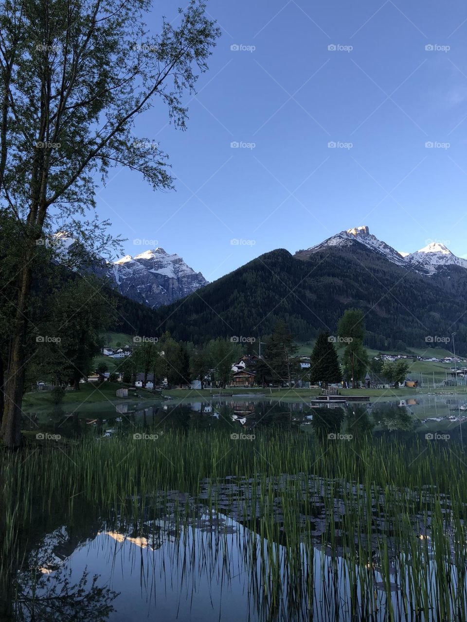 Beautiful Lake under Mountain , Austrian Alps 