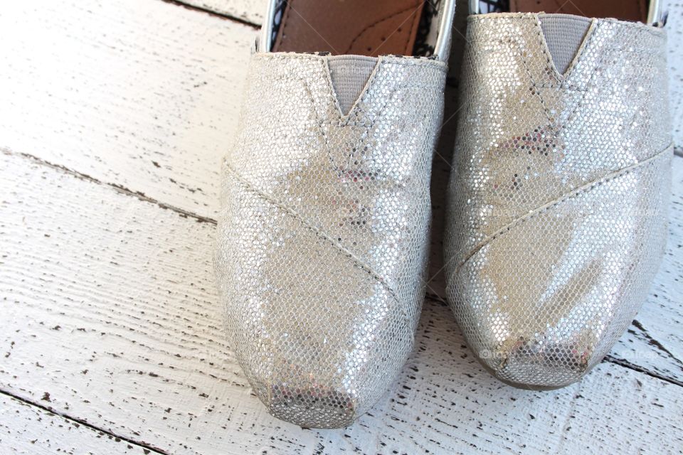 Silver Glitter Shoes