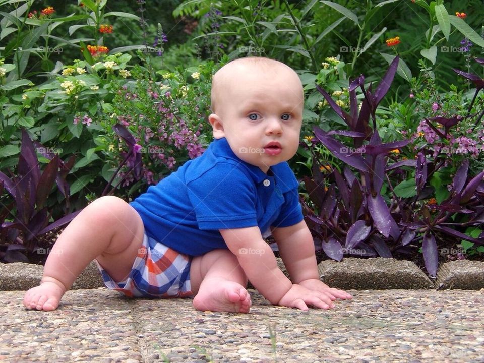 Baby in garden