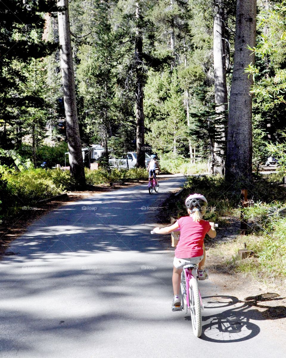 Riding bikes around the campground 